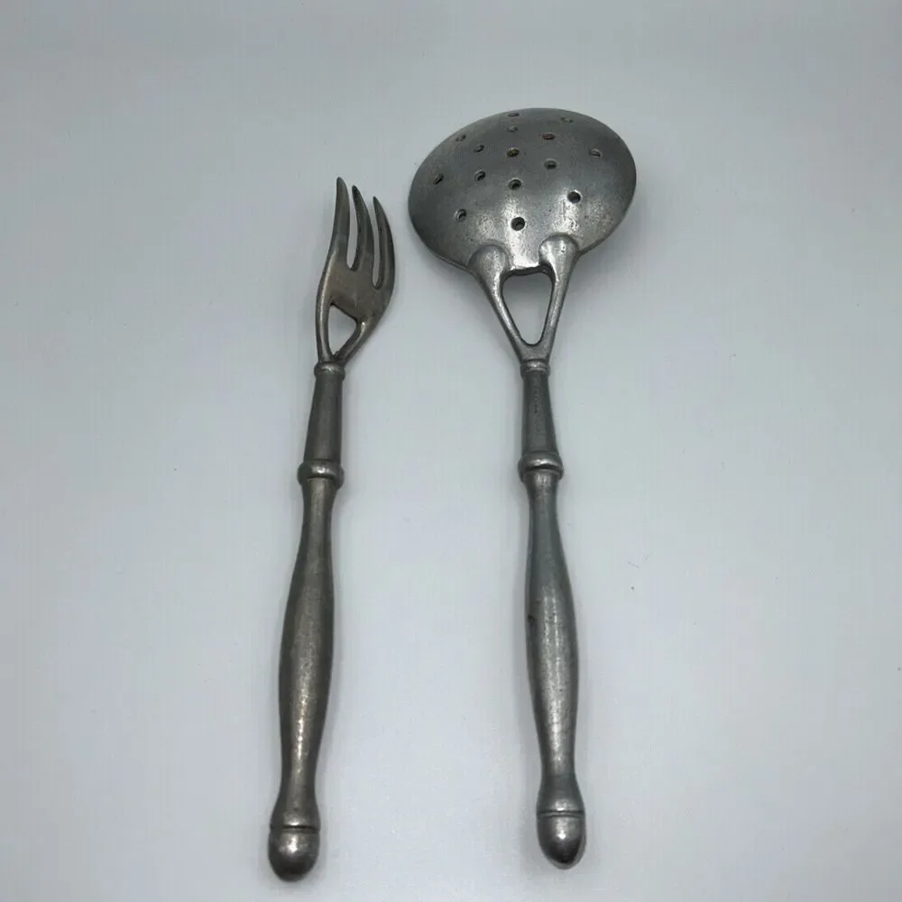 Vintage Wilton-Columbia Cast Aluminum Serving Utensil Set Slotted Spoon & Fork
